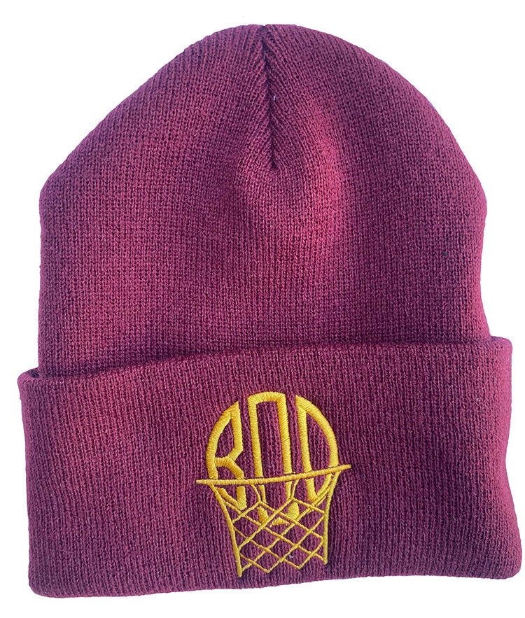 Maroon Beanie with Yellow B.O.D Logo
