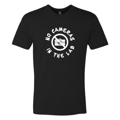 No Cameras in the Lab Black T-Shirt