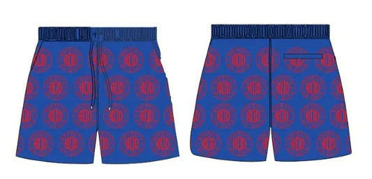Blue and Red BOD Official Logo Mesh Shorts