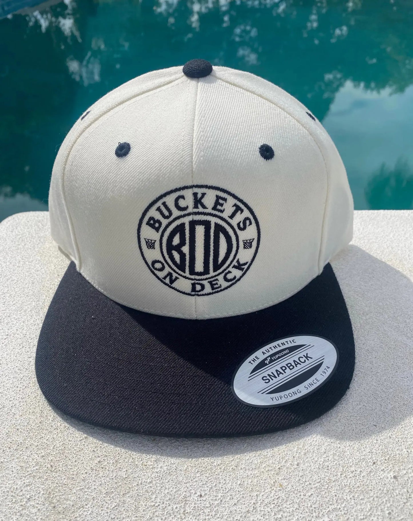 White With Black Brim BOD Snapback Hat