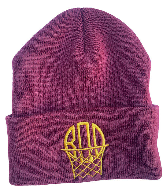 Maroon Beanie with Yellow B.O.D Logo