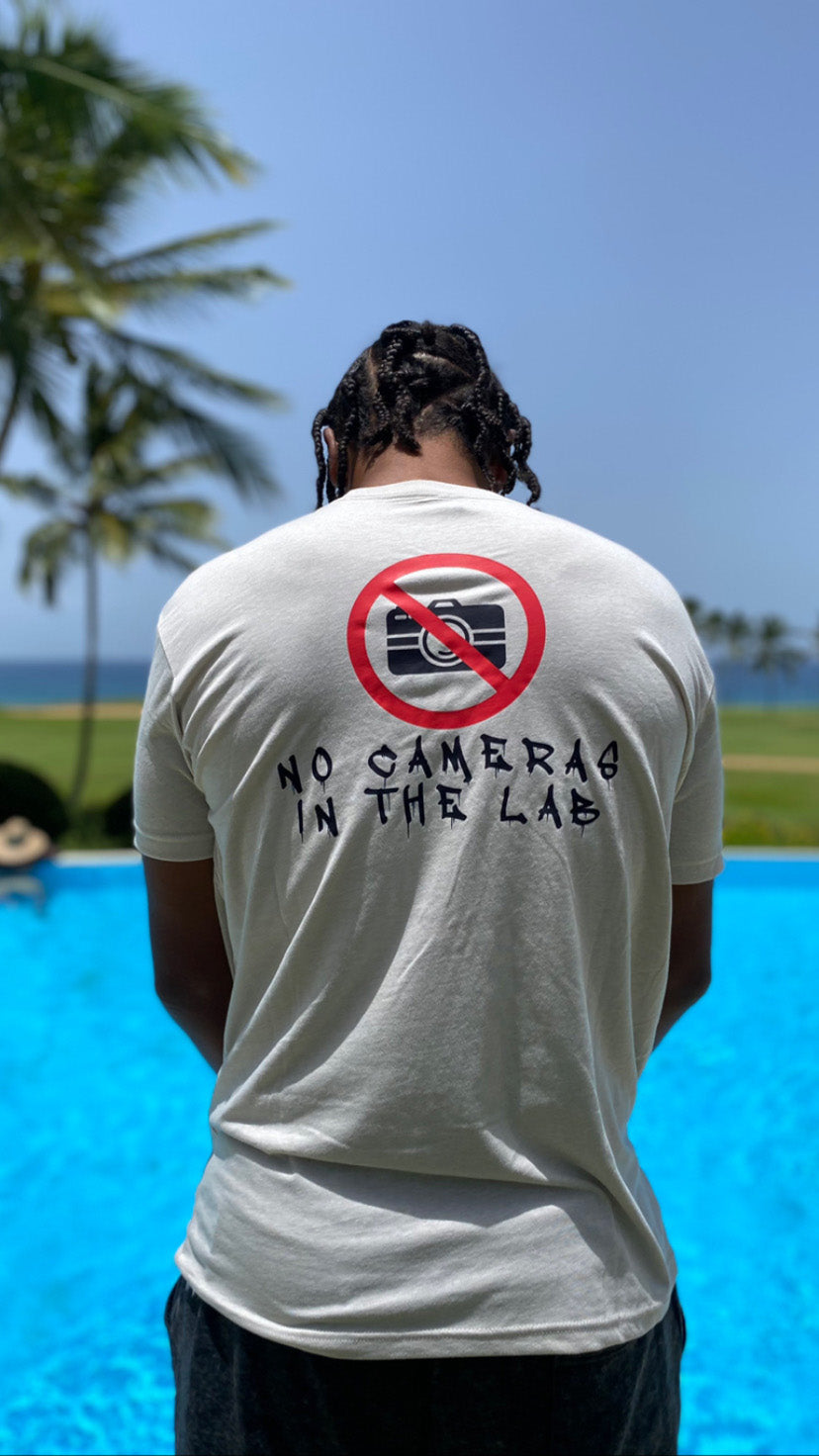 No Cameras in the Lab White T-Shirt